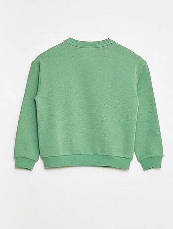 Sweatshirt em french terry com mensagem bordada