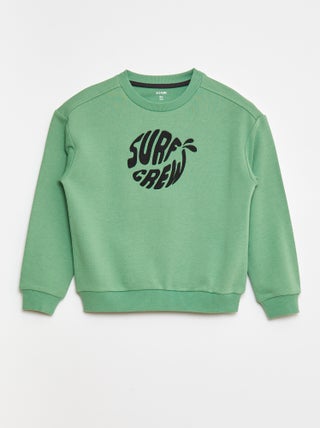 Sweatshirt em french terry com mensagem bordada