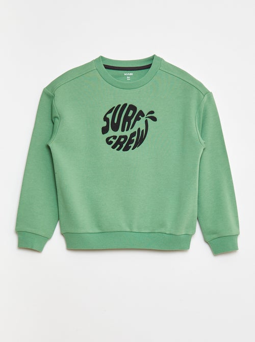 Sweatshirt em french terry com mensagem bordada - Kiabi