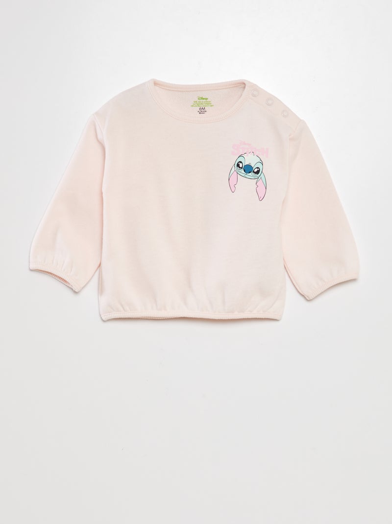 Sweatshirt em french terry 'Stitch' ROSA - Kiabi