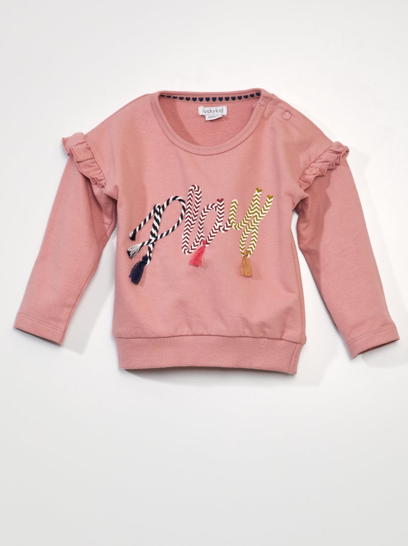 Sweatshirt em jersey 'Play' ROSA - Kiabi