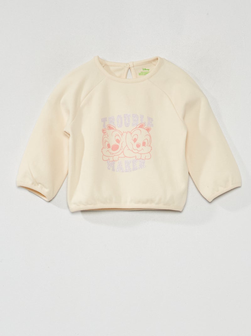 Sweatshirt em jersey 'Tico e Teco' BRANCO - Kiabi