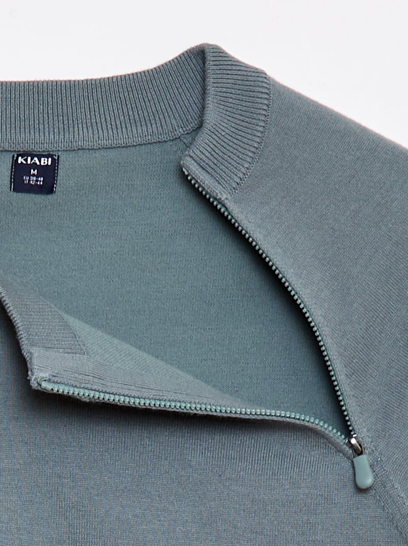 Sweatshirt em malha - Fácil de Vestir Azul - Kiabi