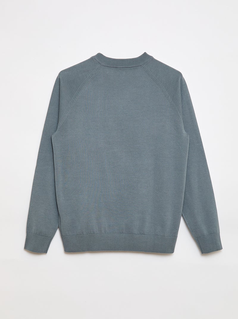 Sweatshirt em malha - Fácil de Vestir Azul - Kiabi