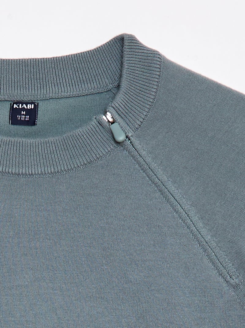 Sweatshirt em malha - Fácil de Vestir Azul - Kiabi