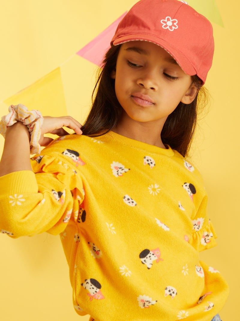 Sweatshirt em malha borboto AMARELO - Kiabi