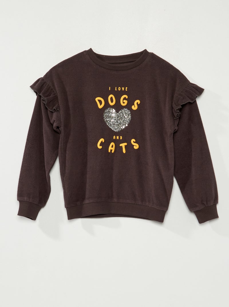 Sweatshirt em malha borboto CINZA - Kiabi