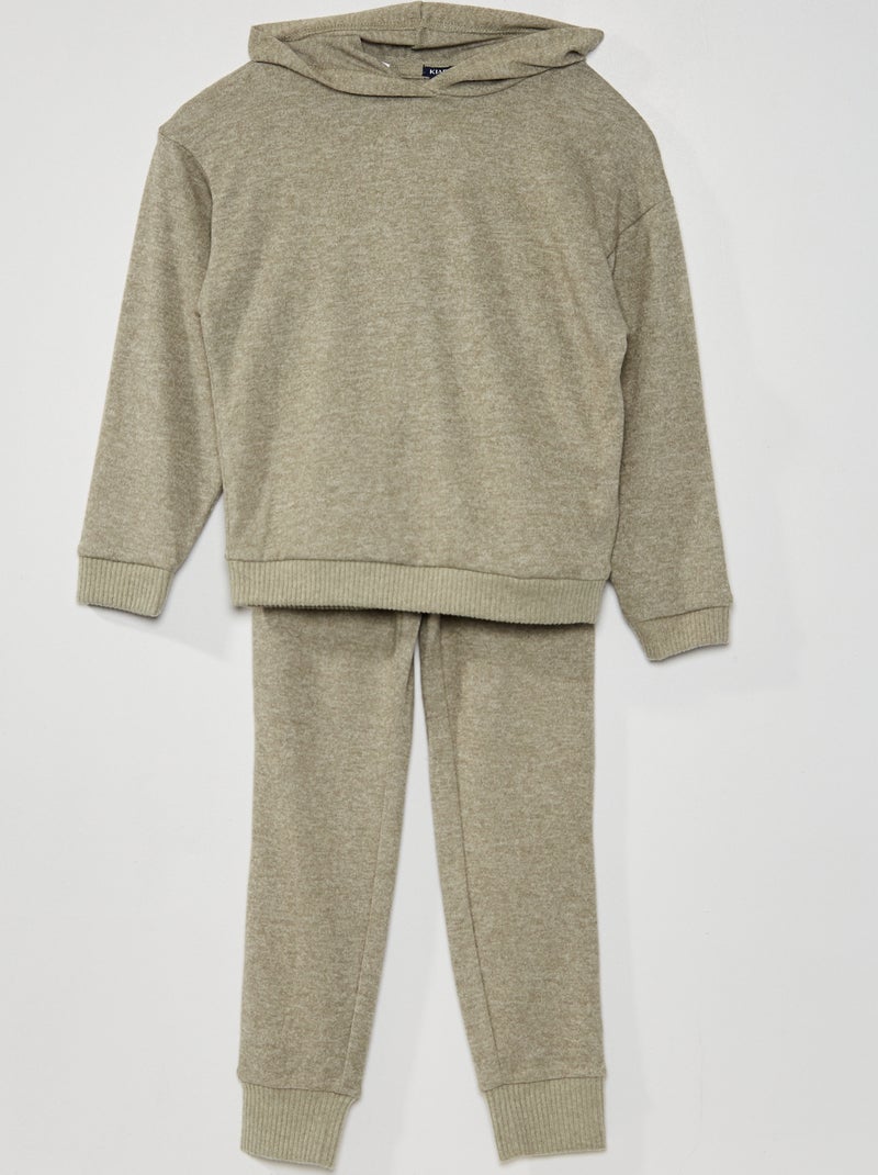 Sweatshirt em malha com capuz AZUL - Kiabi