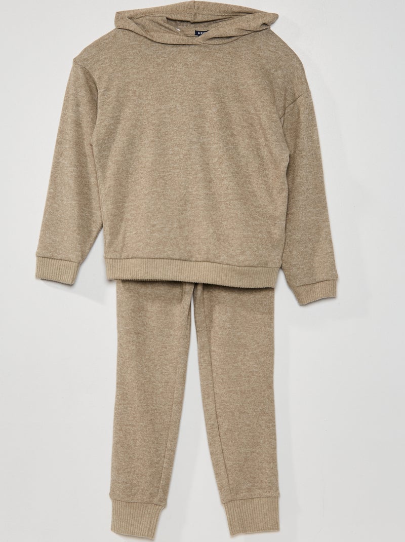 Sweatshirt em malha com capuz CASTANHO - Kiabi