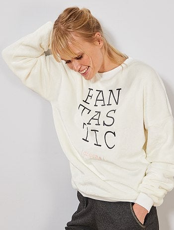 Sweatshirt em malha de peluche - Kiabi