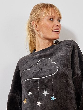 Sweatshirt em malha de peluche - Kiabi