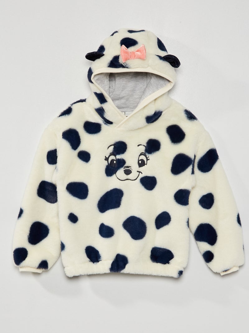 Sweatshirt em malha de peluche 'Dálmata' BRANCO - Kiabi