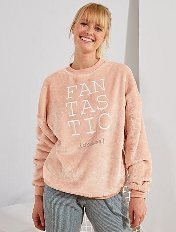 Sweatshirt em malha de peluche - Kiabi