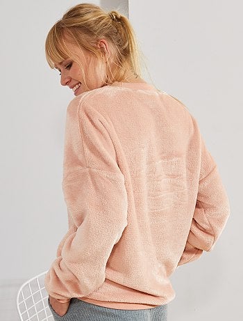 Sweatshirt em malha de peluche - Kiabi