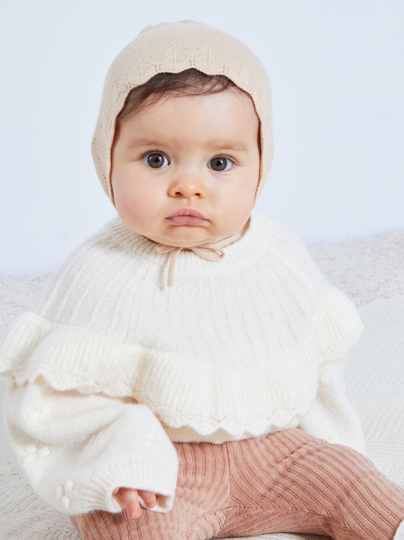 Sweatshirt em malha fantasia BRANCO - Kiabi