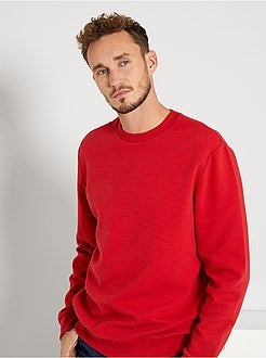 Sweatshirt em malha nervurada de conceção ecológica +1,90 m - Kiabi