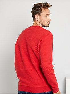 Sweatshirt em malha nervurada de conceção ecológica +1,90 m - Kiabi