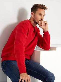 Sweatshirt em malha nervurada de conceção ecológica +1,90 m - Kiabi