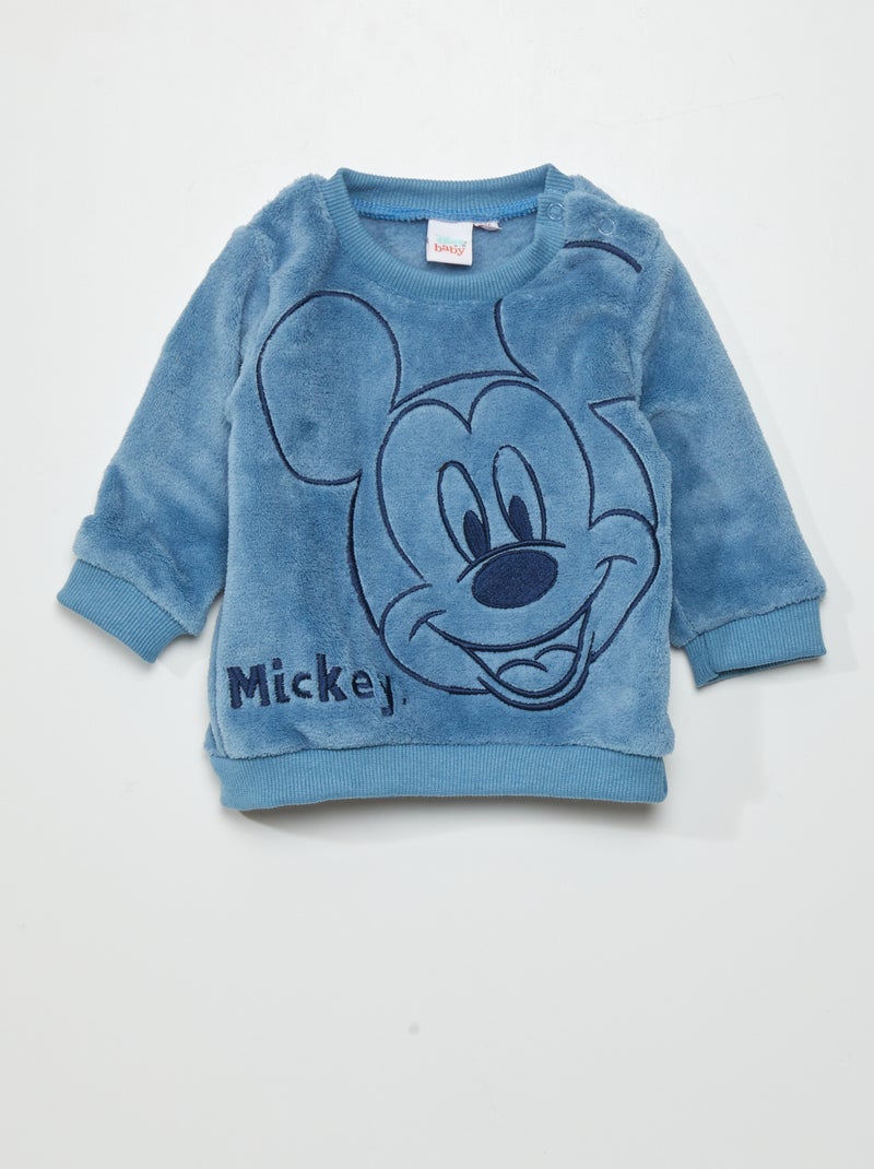 Sweatshirt em malha peluche 'Mickey' AZUL - Kiabi