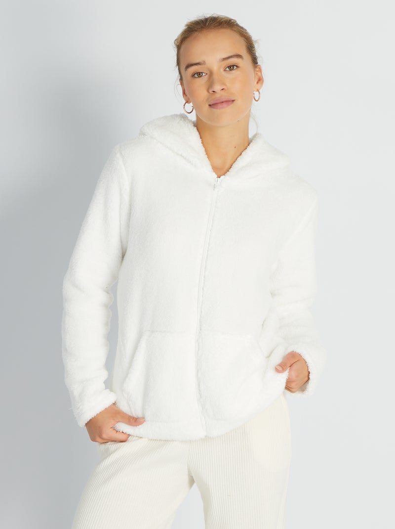 Sweatshirt em malha polar Branco - Kiabi