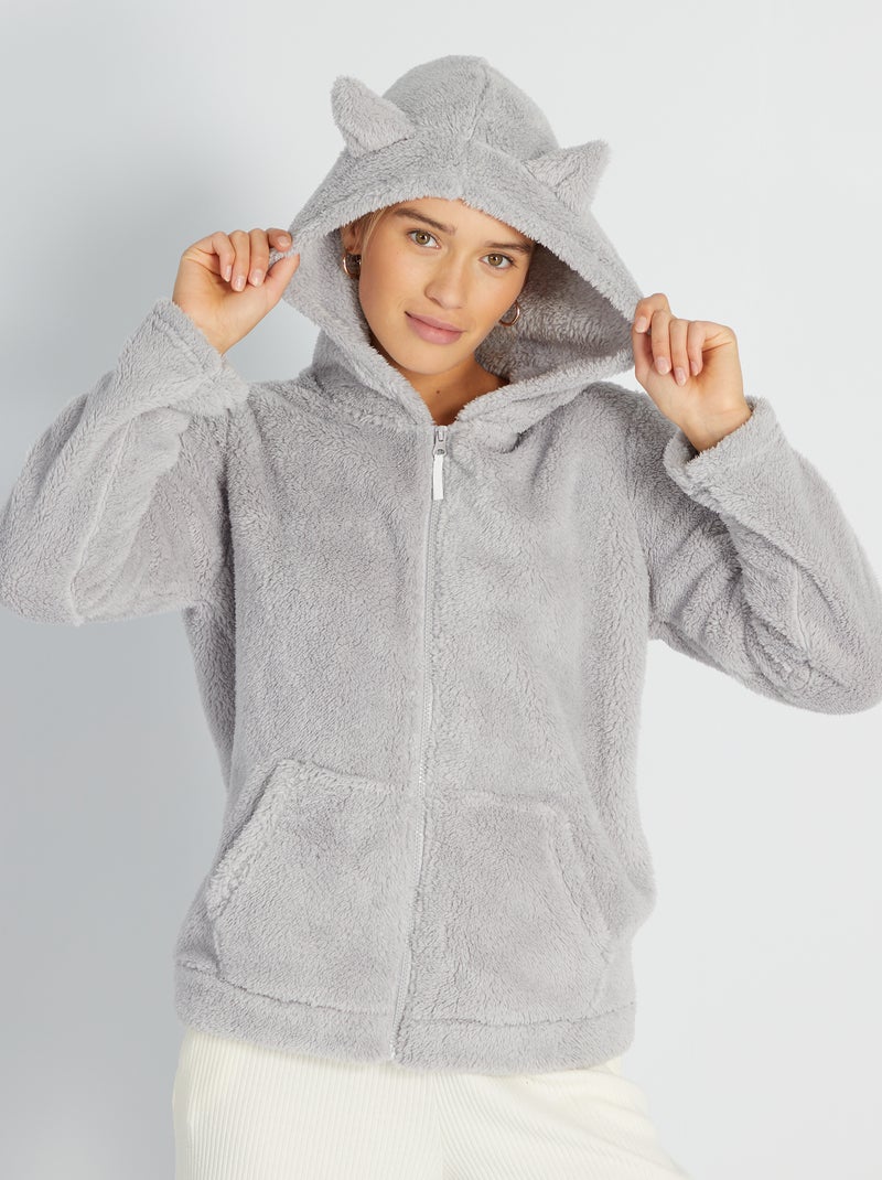 Sweatshirt em malha polar CINZA - Kiabi