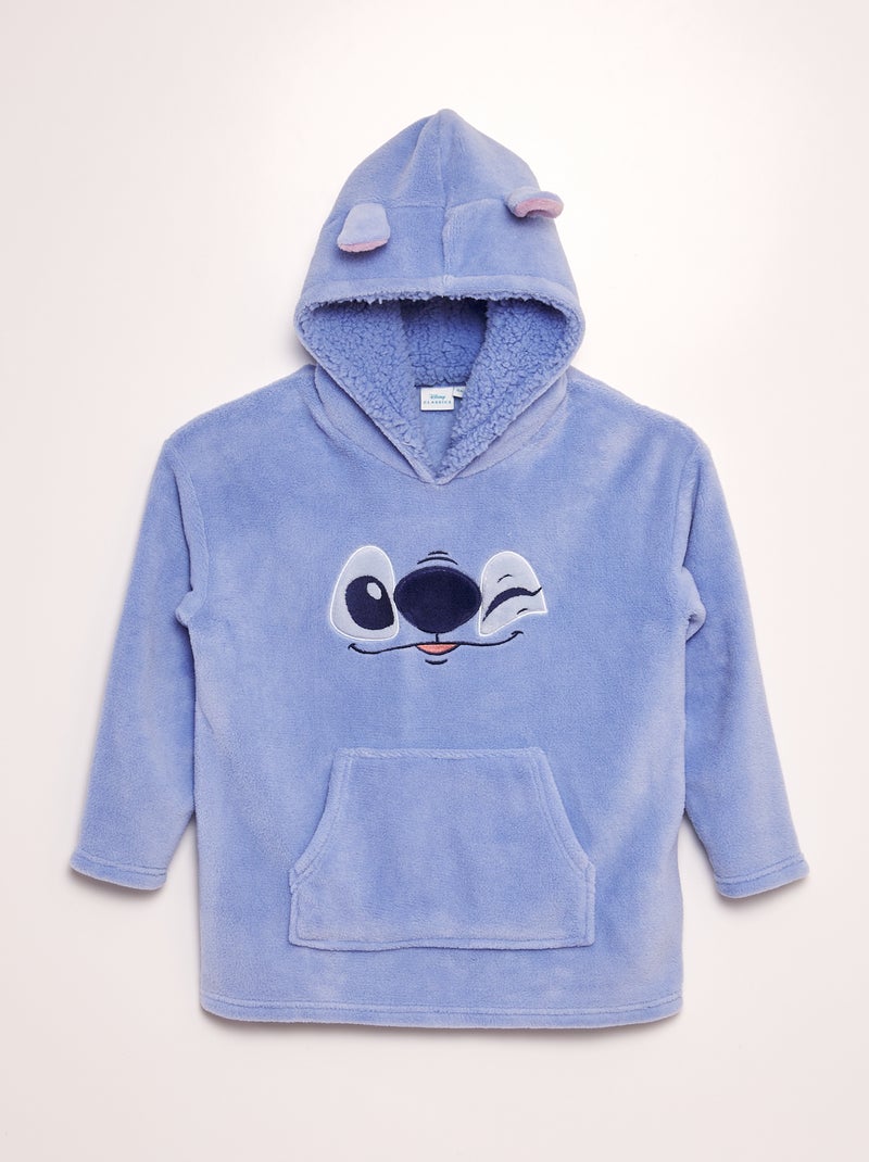 Sweatshirt em malha polar com capuz polar 'Stitch' AZUL - Kiabi