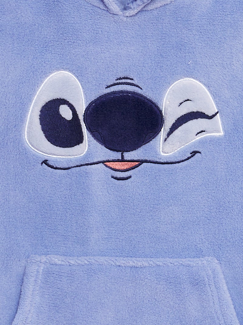 Sweatshirt em malha polar com capuz polar 'Stitch' AZUL - Kiabi