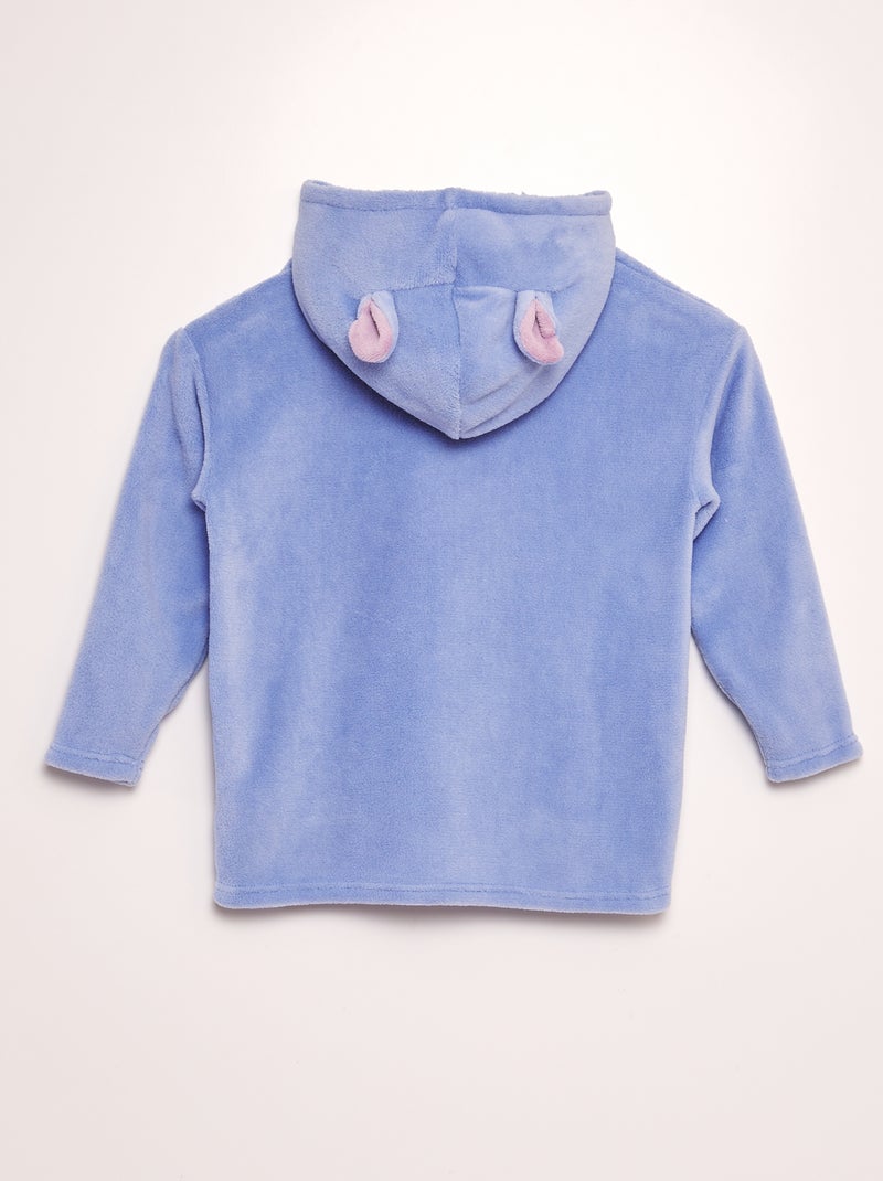 Sweatshirt em malha polar com capuz polar 'Stitch' AZUL - Kiabi
