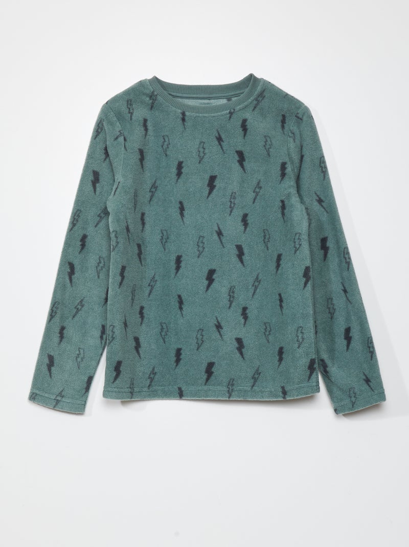 Sweatshirt em malha polar VERDE - Kiabi