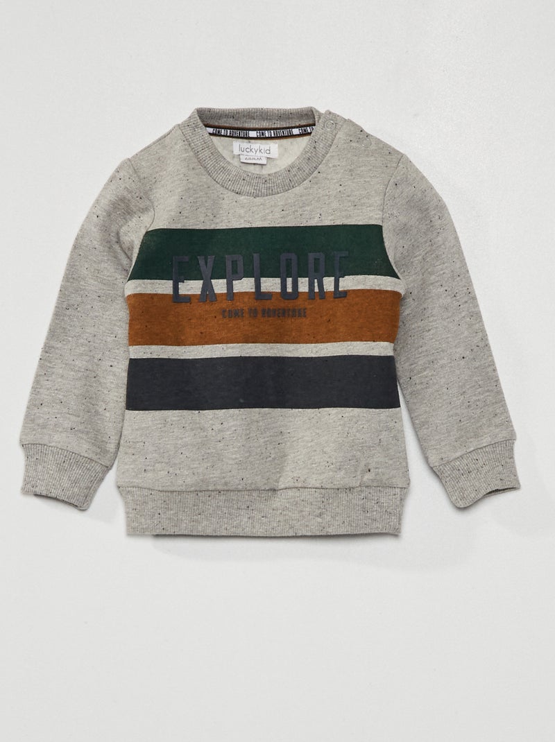 Sweatshirt em malha pontilhada Cinza - Kiabi