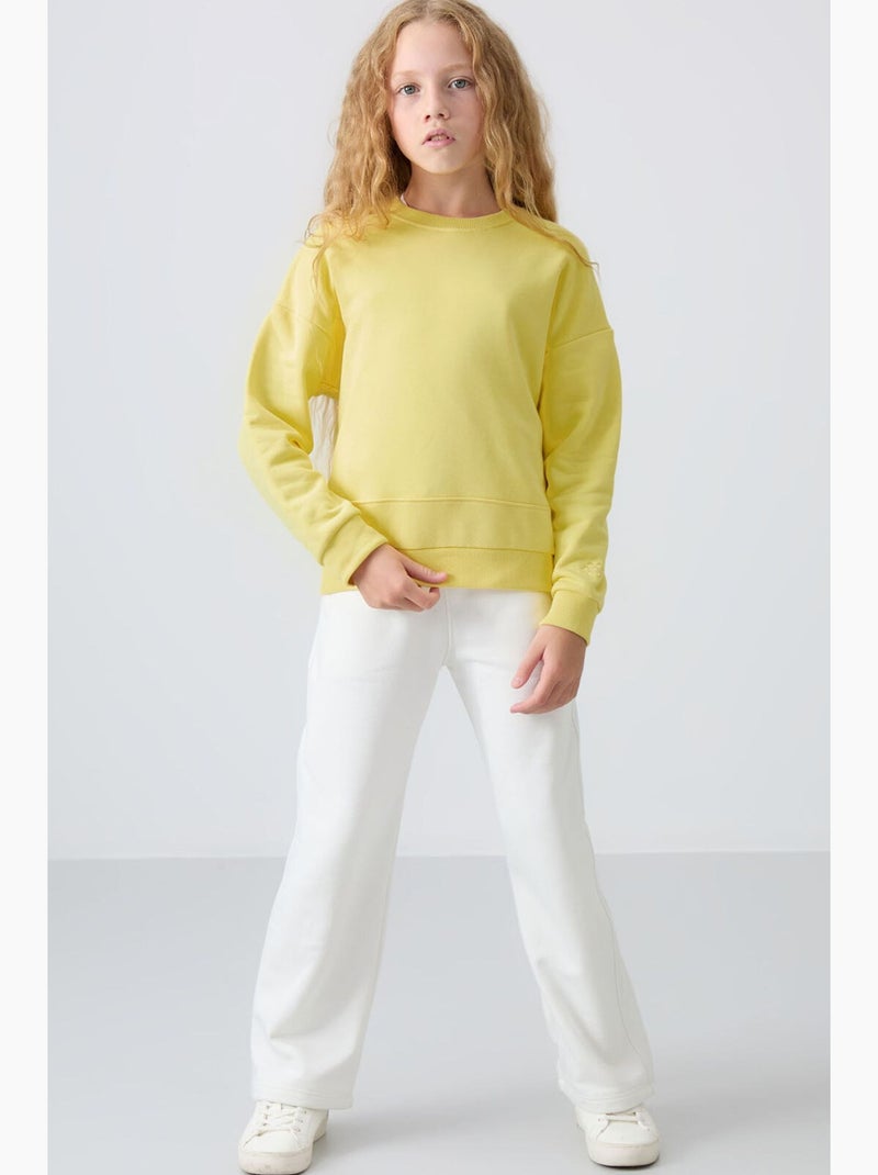Sweatshirt em mistura de algodão tommy Amarelo-limão - Kiabi