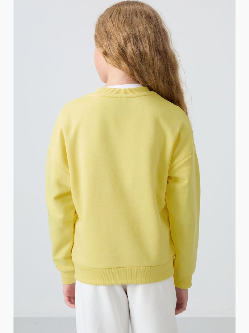 Sweatshirt em mistura de algodão tommy Amarelo-limão - Kiabi