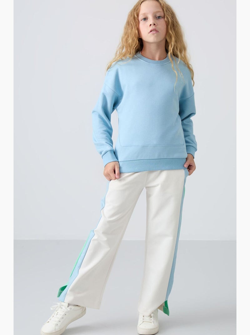 Sweatshirt em mistura de algodão tommy Azul-céu - Kiabi