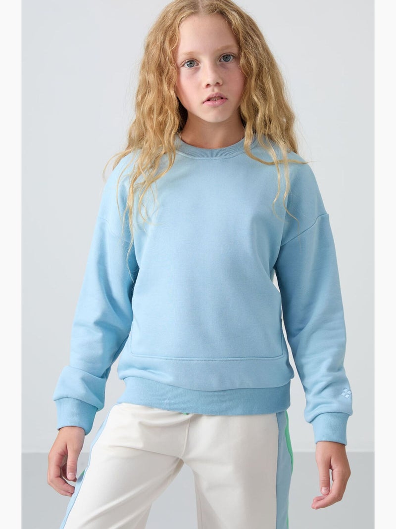 Sweatshirt em mistura de algodão tommy Azul-céu - Kiabi