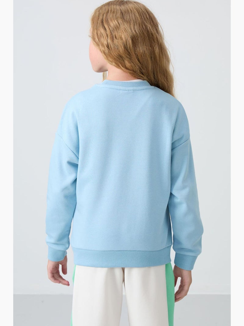 Sweatshirt em mistura de algodão tommy Azul-céu - Kiabi