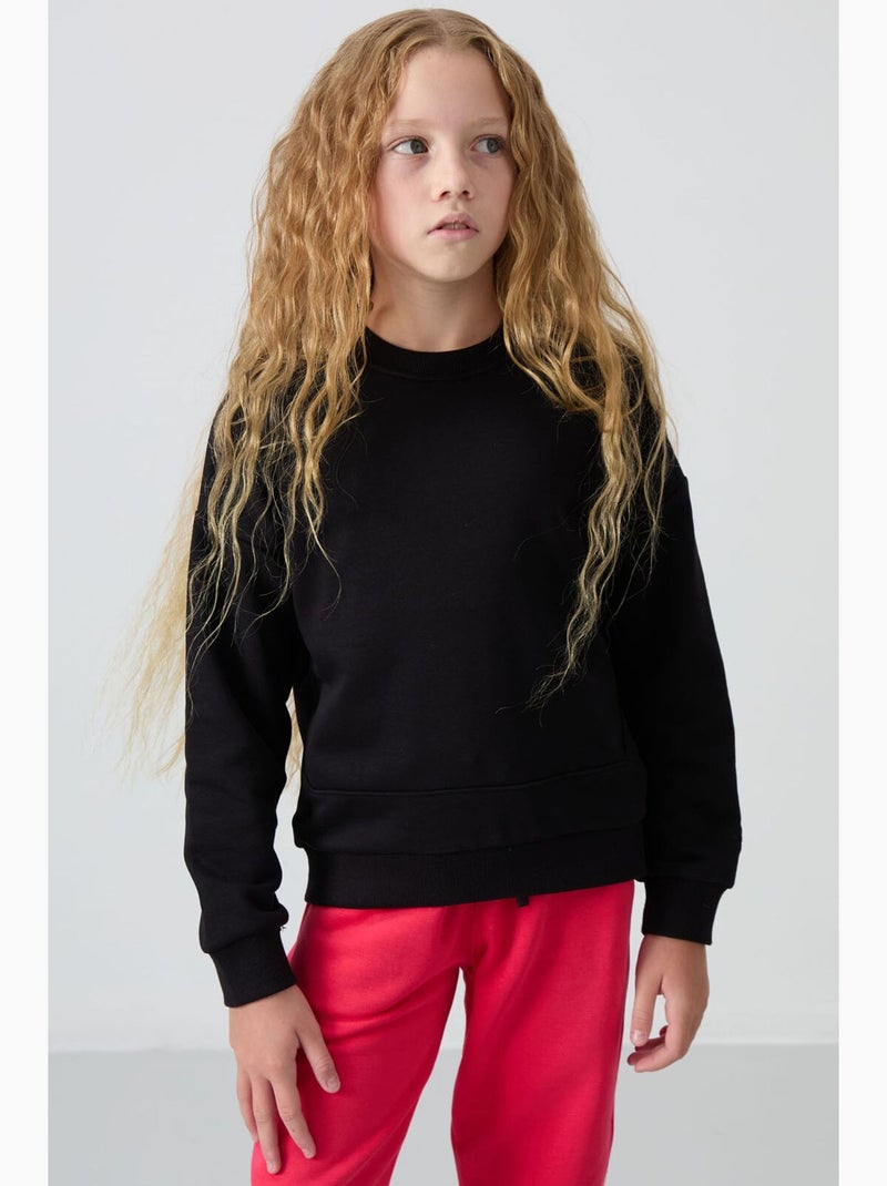 Sweatshirt em mistura de algodão tommy Preto - Kiabi
