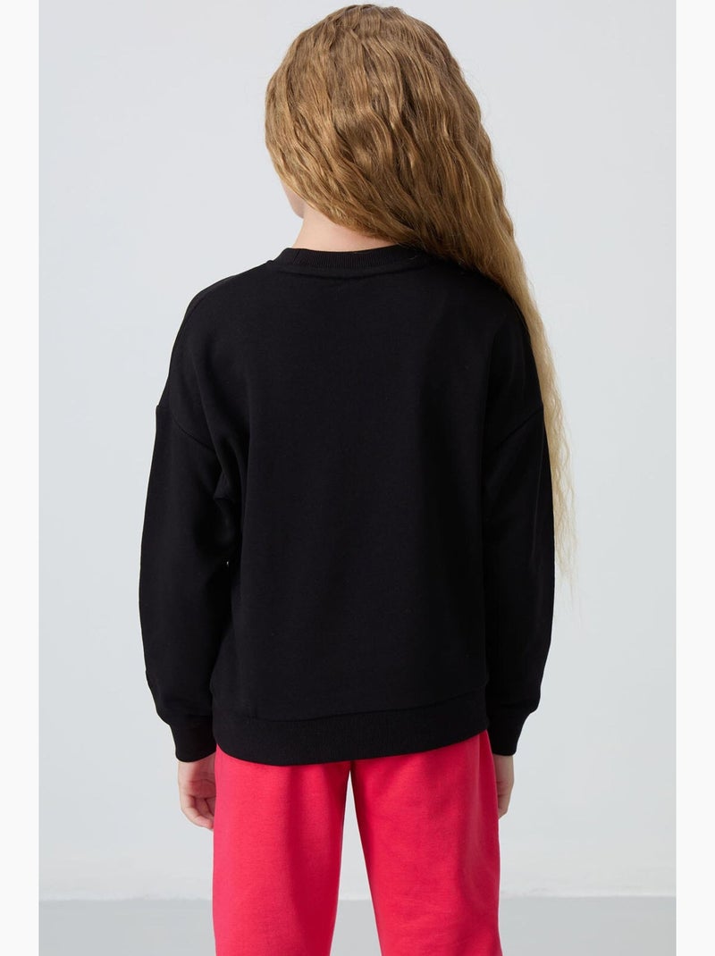 Sweatshirt em mistura de algodão tommy Preto - Kiabi