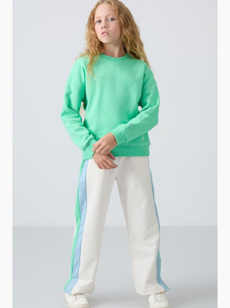 Sweatshirt em mistura de algodão tommy Verde menta - Kiabi