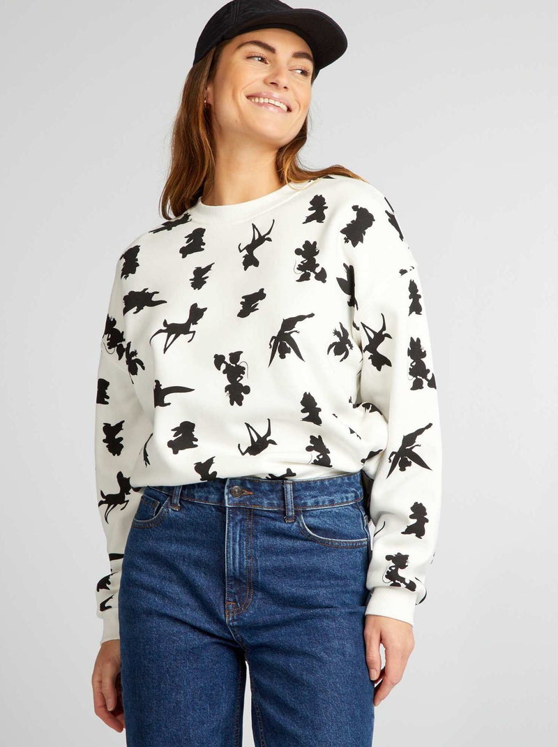 Sweatshirt em moletão  - 100 anos da 'Disney' BRANCO - Kiabi