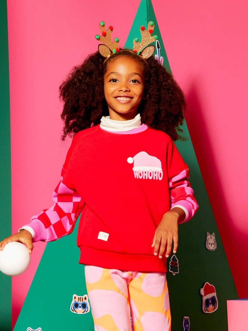 Sweatshirt em moletão - Grafik Edition VERMELHO - Kiabi