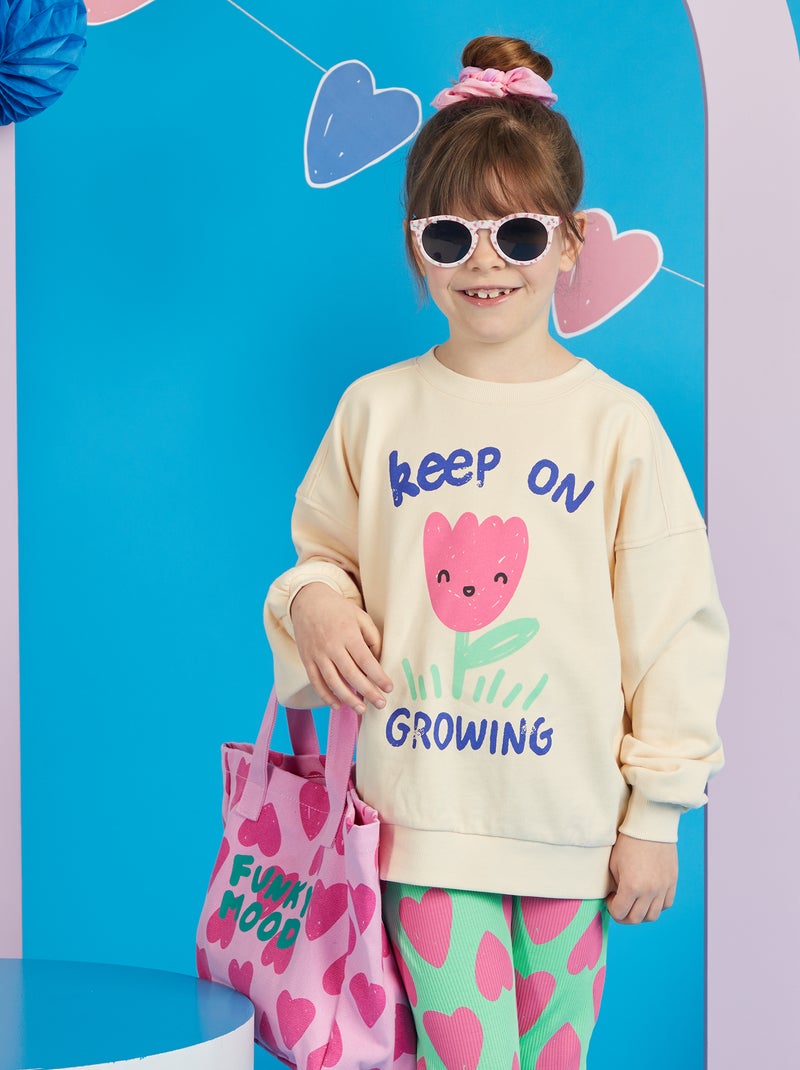 Sweatshirt em moletão - 'Graphik Edition' BRANCO - Kiabi