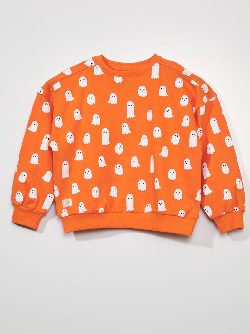 Sweatshirt em moletão - Halloween BRANCO - Kiabi