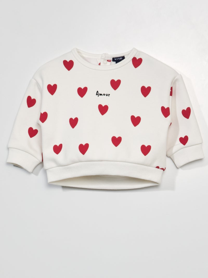 Sweatshirt em moletão - Sempre + suave BRANCO - Kiabi