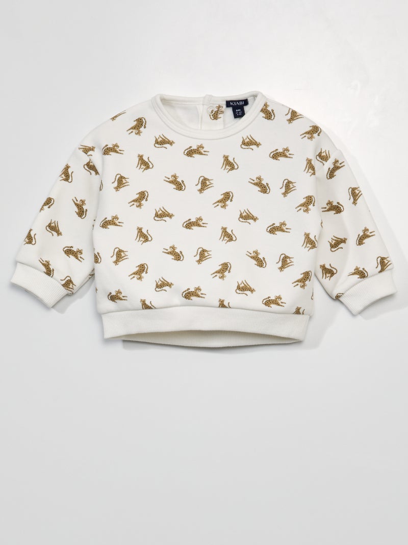 Sweatshirt em moletão - Sempre + suave BRANCO - Kiabi