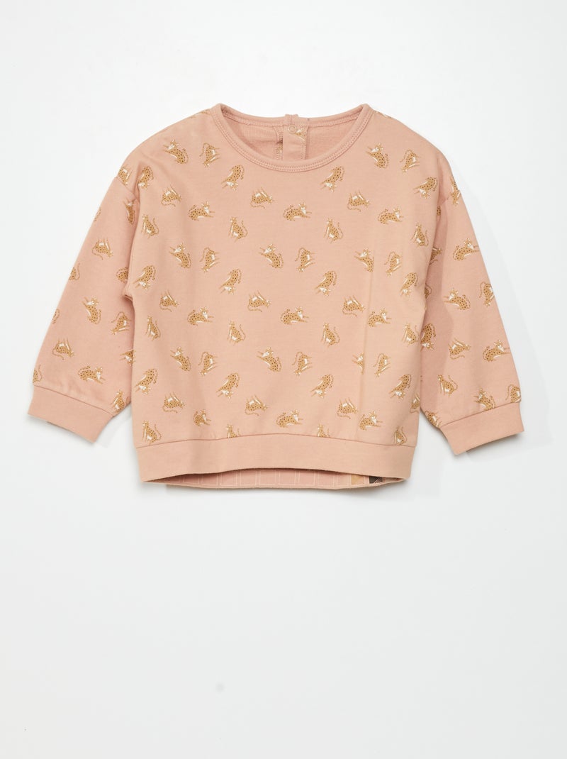 Sweatshirt em moletão - Sempre + suave ROSA - Kiabi
