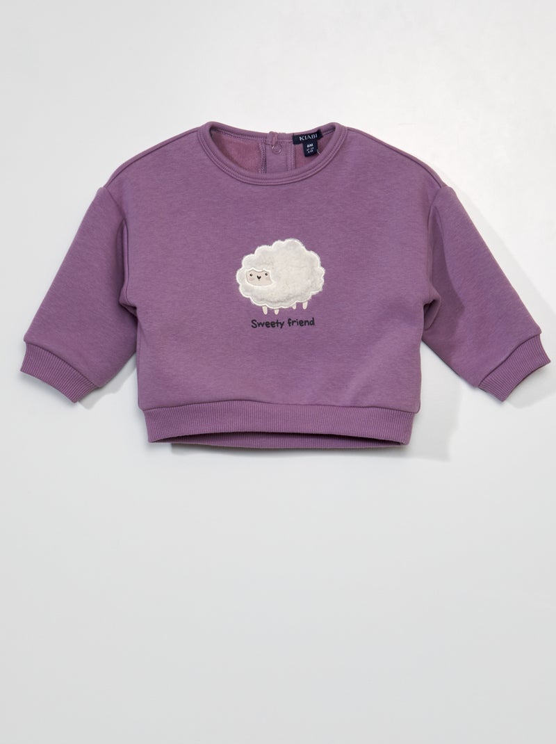 Sweatshirt em moletão - Sempre + suave VIOLETA - Kiabi
