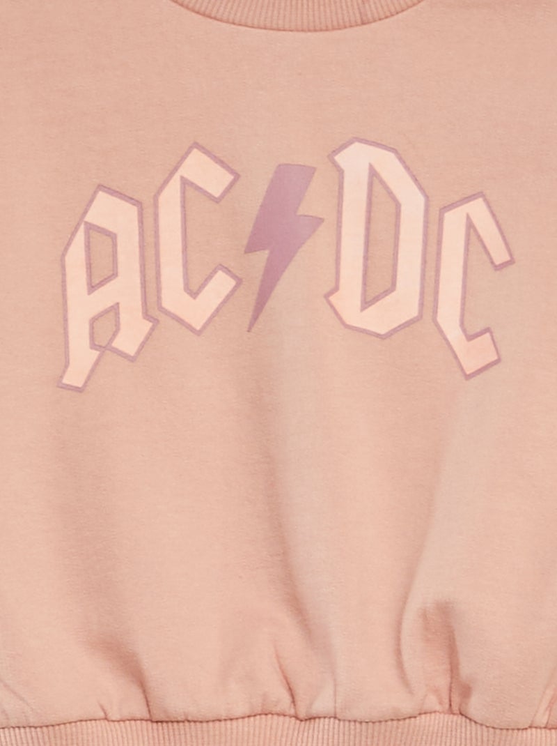 Sweatshirt em moletão 'AC/DC' - Rosa - Kiabi - 10.00€