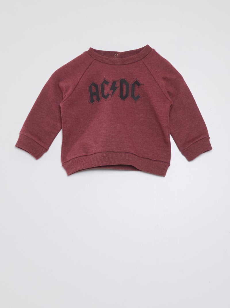 Sweatshirt em moletão 'AC/DC' VERMELHO - Kiabi
