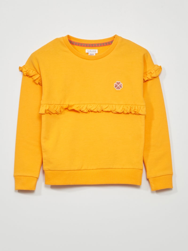 Sweatshirt em moletão AMARELO - Kiabi