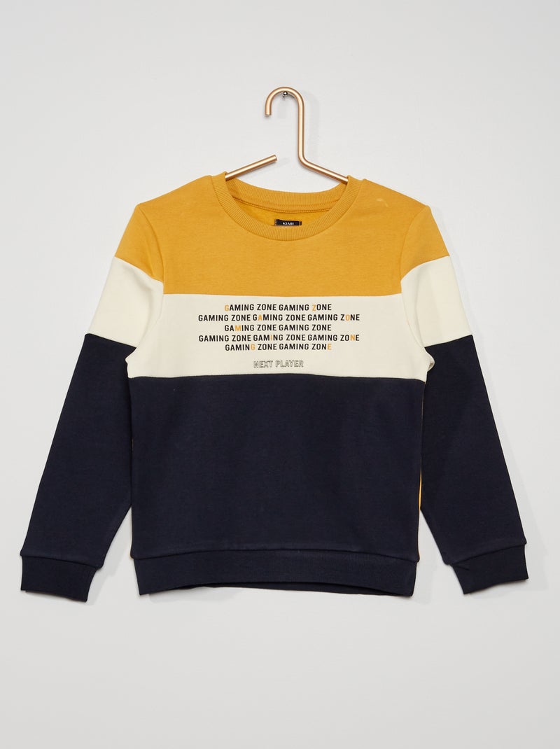 Sweatshirt em moletão AMARELO - Kiabi